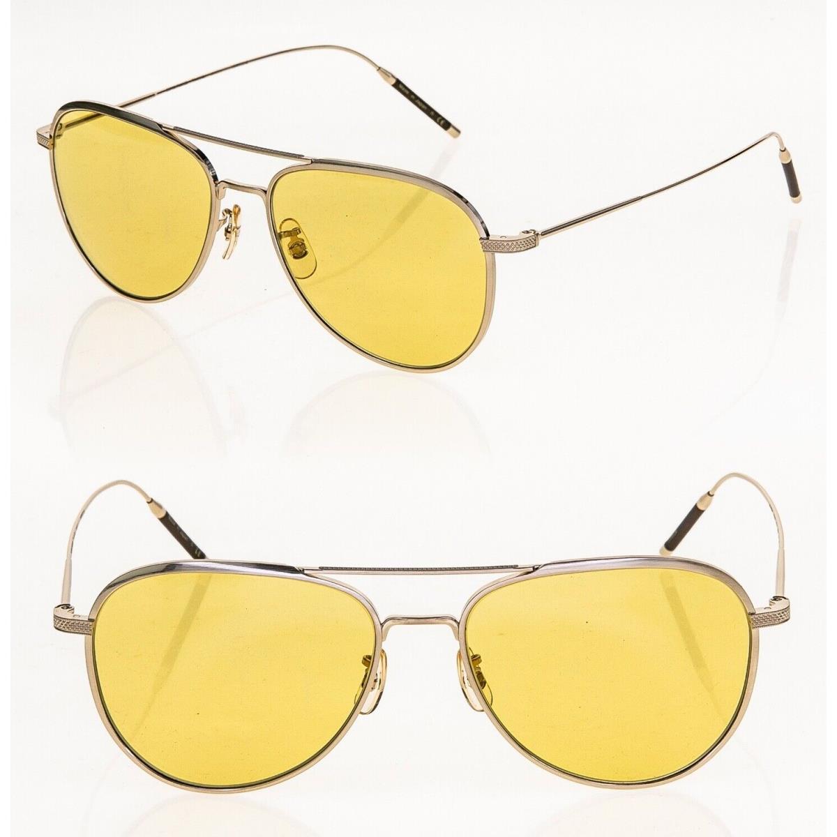 Oliver Peoples Takumi TK-3 1276 Gold Yellow Titanium Aviator Sunglasses OV1276ST