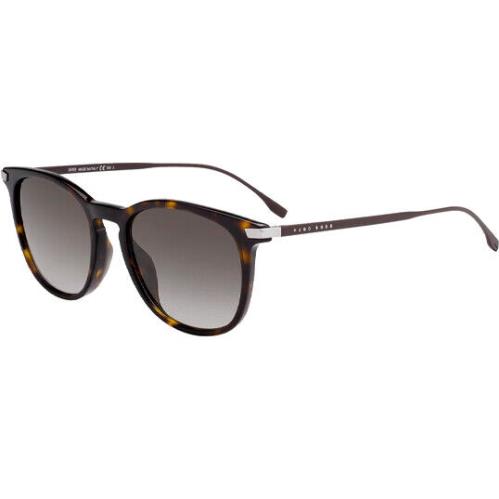 Hugo Boss Men`s Spring Hinge Soft Square Sunglasses - B0987S - Made in Italy - Dk Havana/Brown Grad (0086 HA), Frame: Select Variation