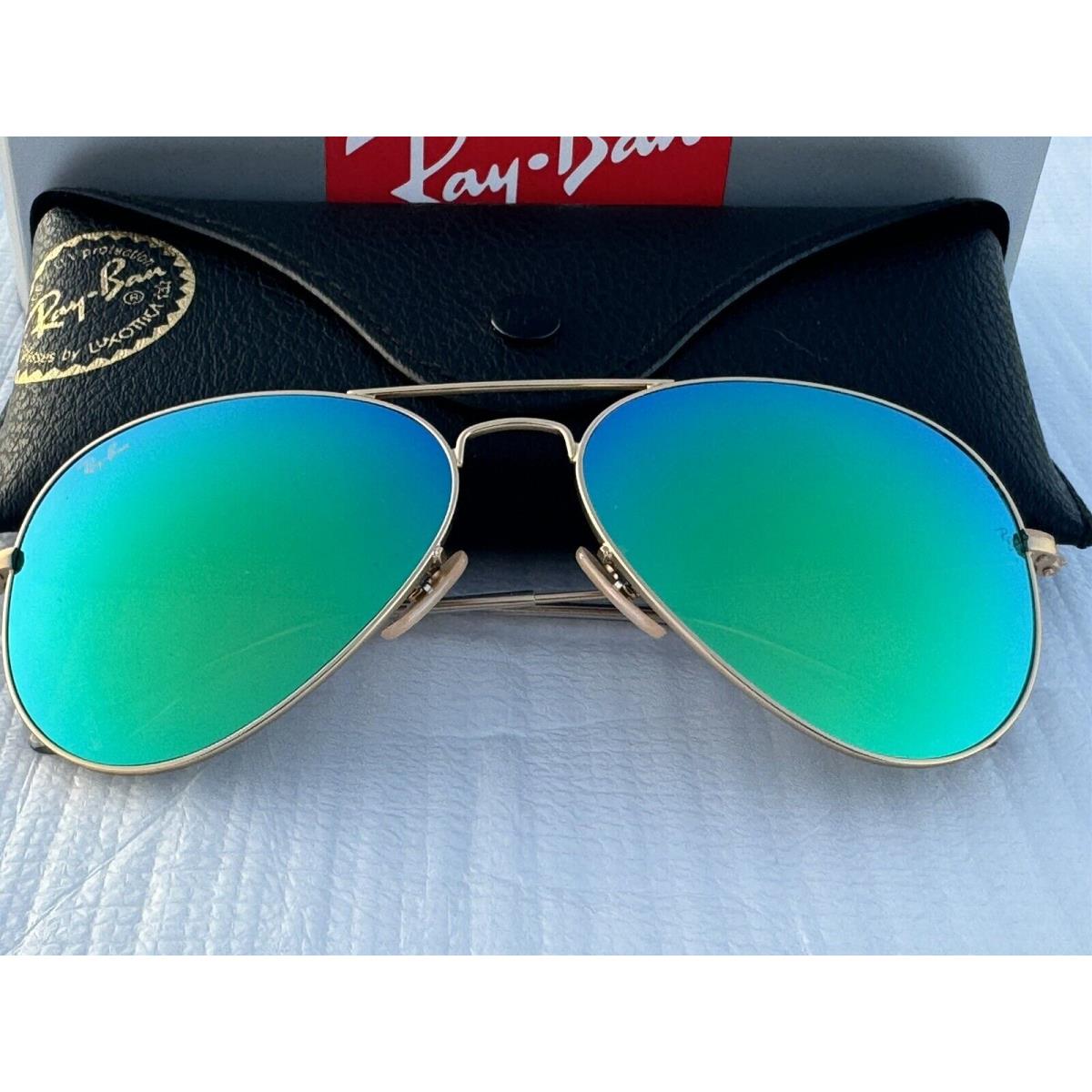 Ray-ban RB3025 112/19 Aviator Large Metal Arista Frame /green Mirror Lenses 58mm