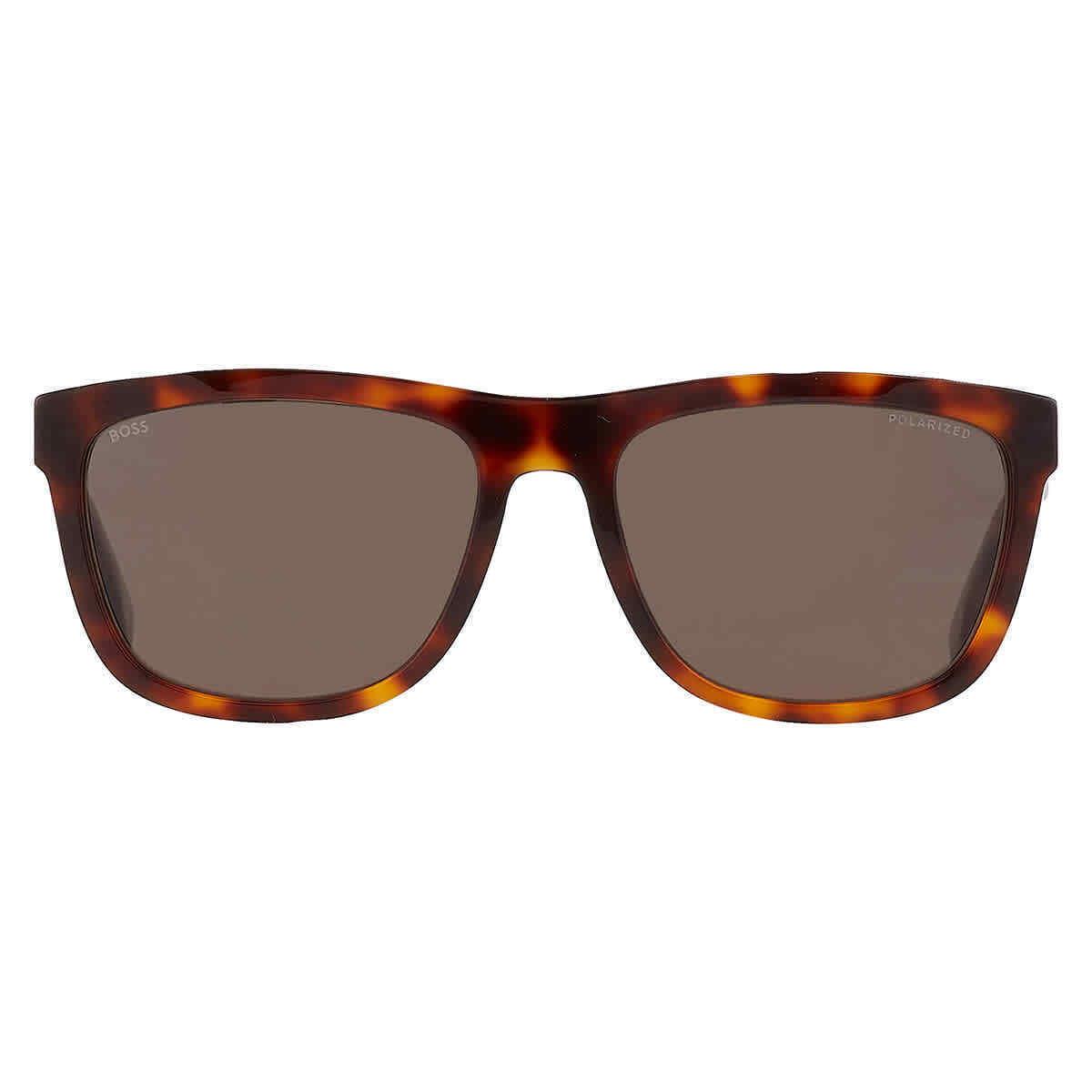 Hugo Boss Bronze PZ SP Rectangular Men`s Sunglasses Boss 1439/S 005L/SP 58 - Frame: Brown, Lens: Brown