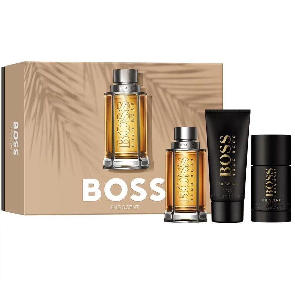 Hugo Boss The Scent 3 PC Men Gift Set - 3.4 OZ Edt