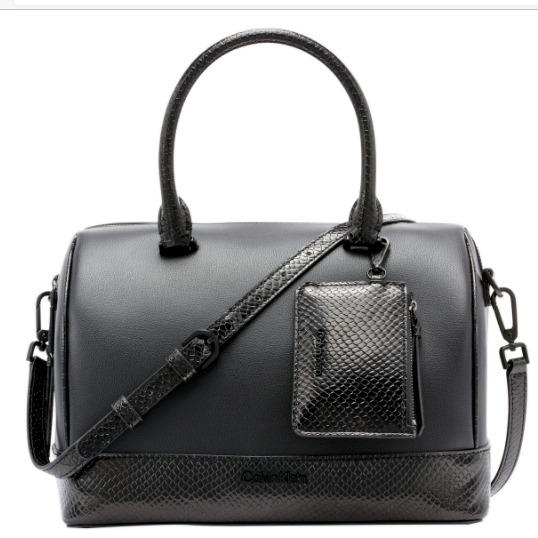 Calvin Klein Ashley Satchel in Black or Brushed Plaid/houndstooth Black