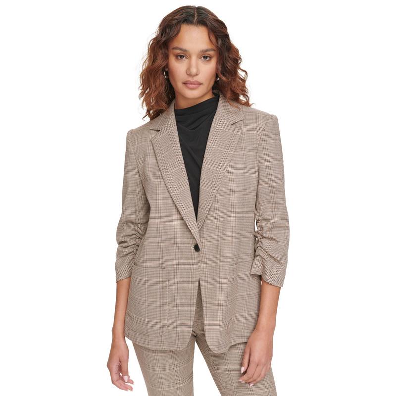 Calvin Klein Women`s Single-button 3/4-Sleeve Jacket