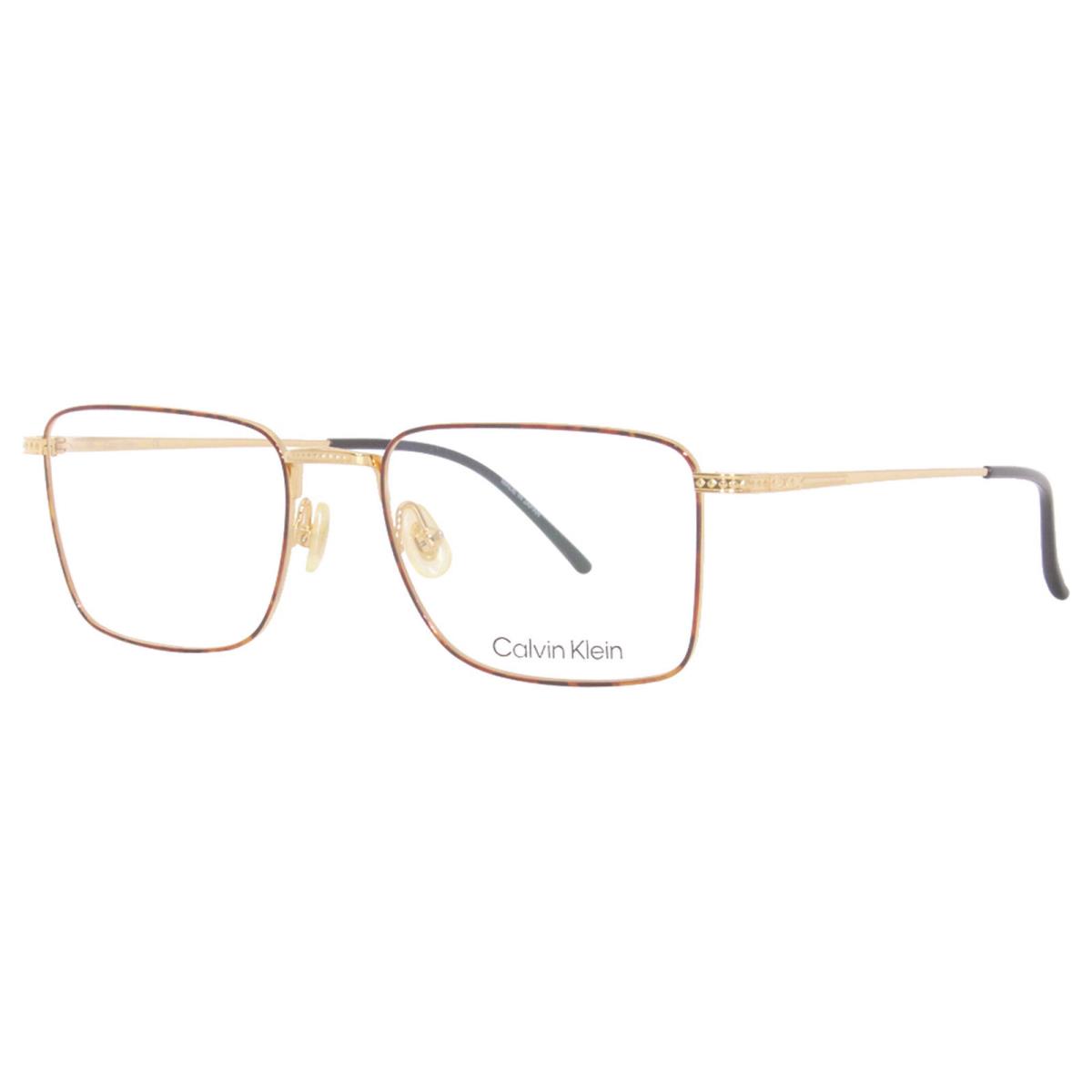 Calvin Klein CK22109T 213 Titanium Eyeglasses Men`s Havana/gold Full Rim 53mm