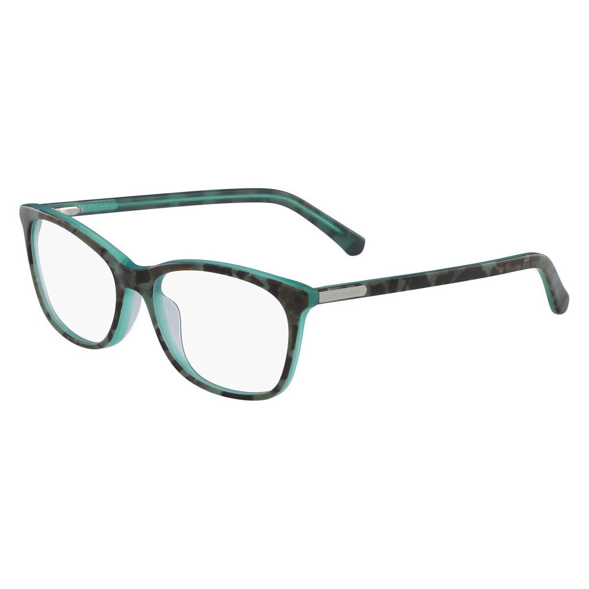 Calvin Klein CKJ303 Eyeglasses Teal Tortoise Rectangle 53mm