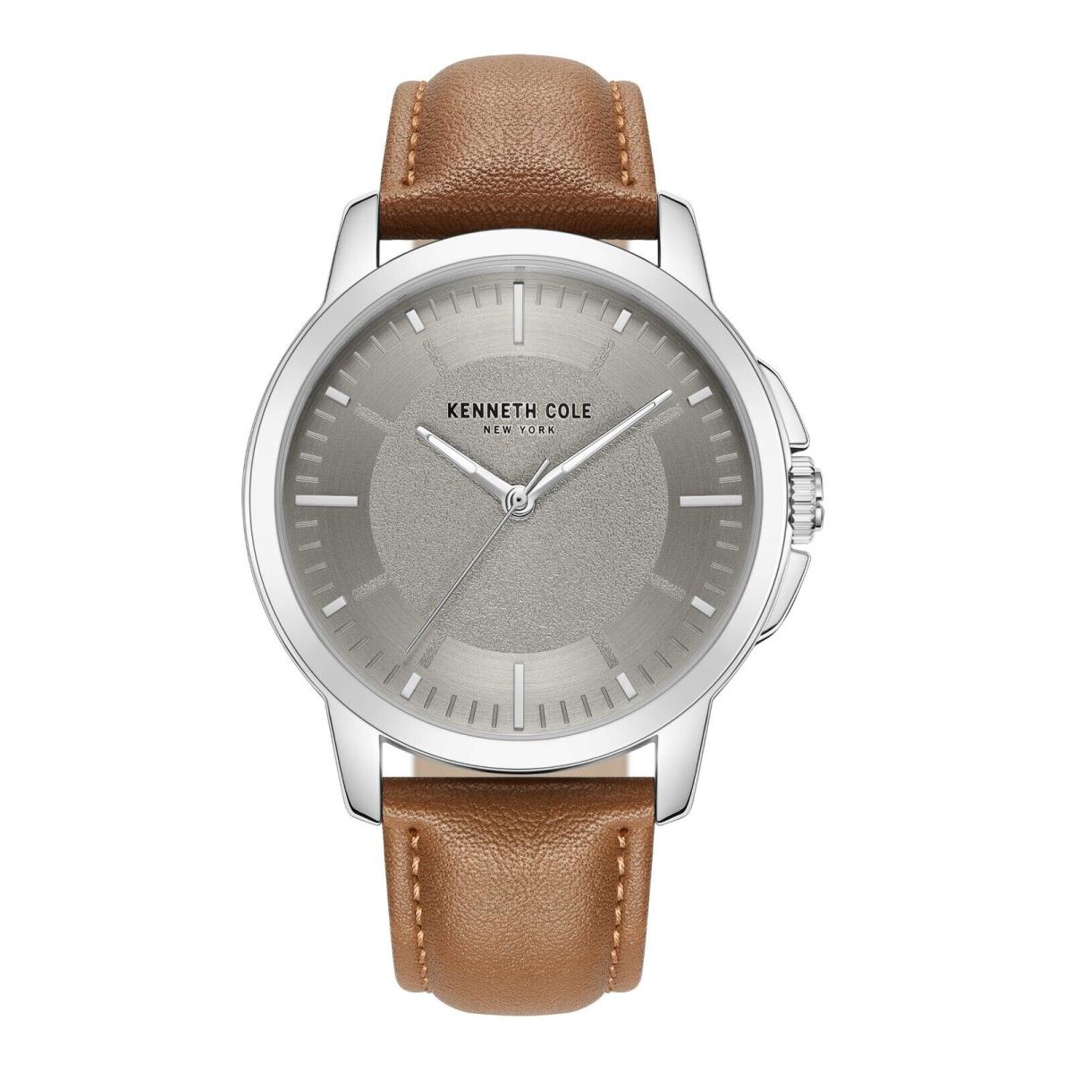 Kenneth Cole York Men`s Watch with Tan Leather Strap KCWGA7001002