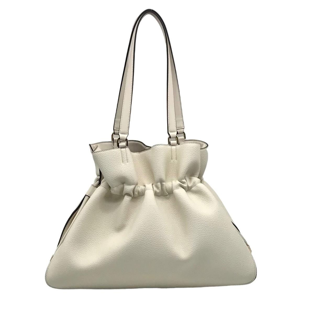 Calvin Klein Cherub White Pebbled Leather Drawstring Shoulder Bag