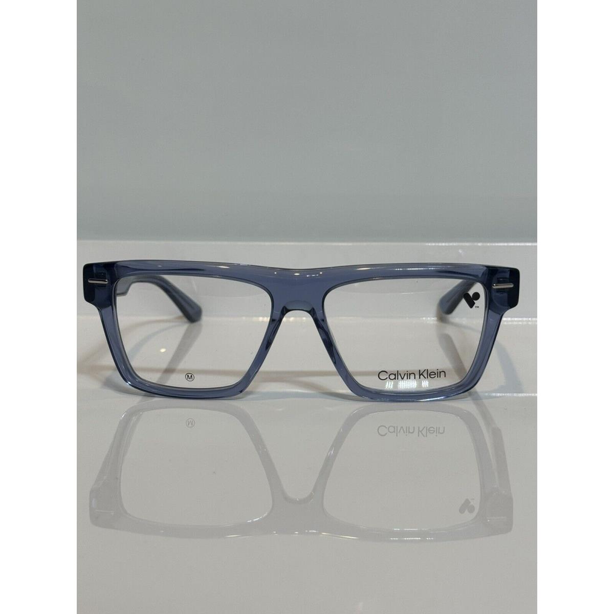 Calvin Klein CK23522 Crystal Blue Bold Acetate Unisex Eyeglasses 53mm