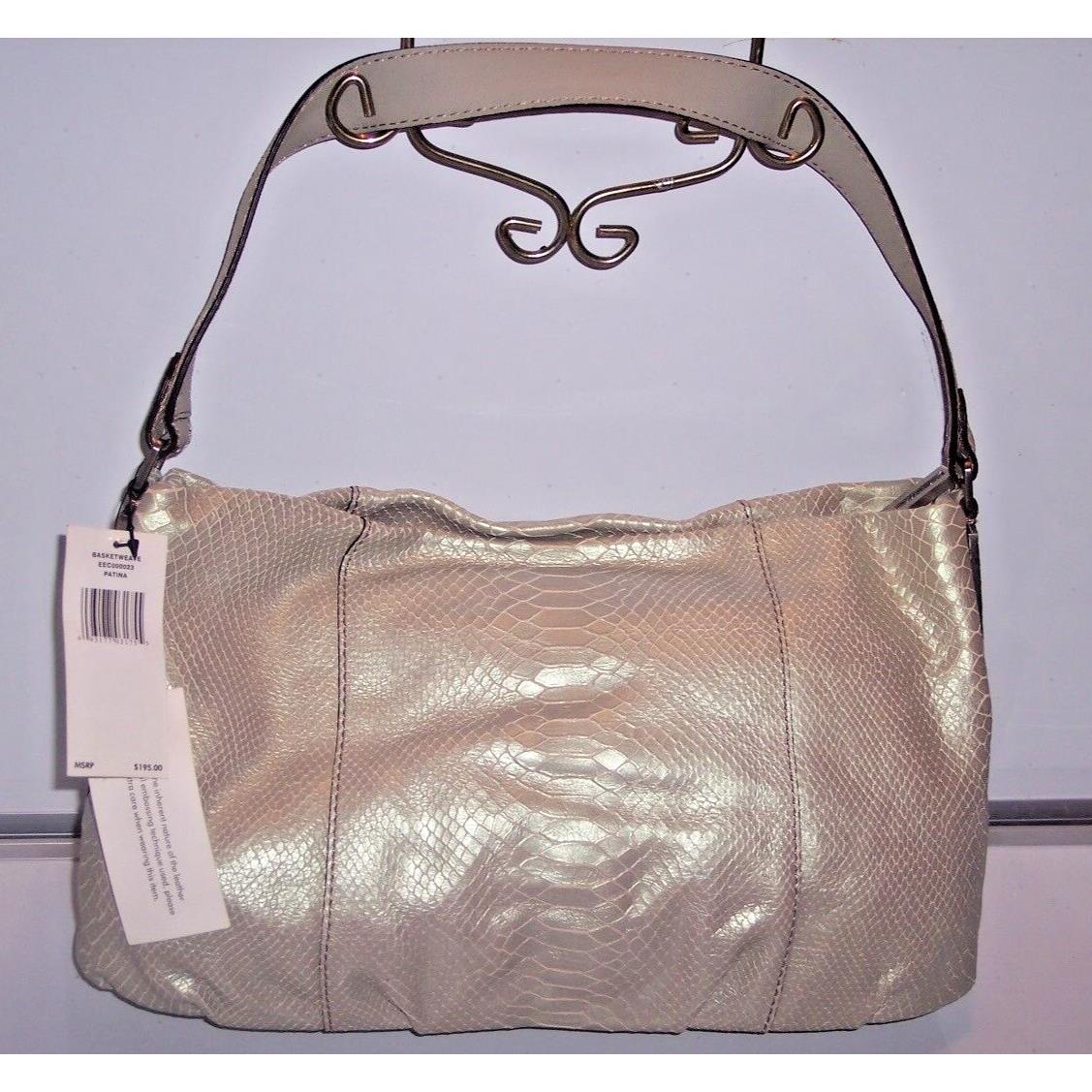 Calvin Klein Snake Skin Textured Pearl Leather Shoulder Bag