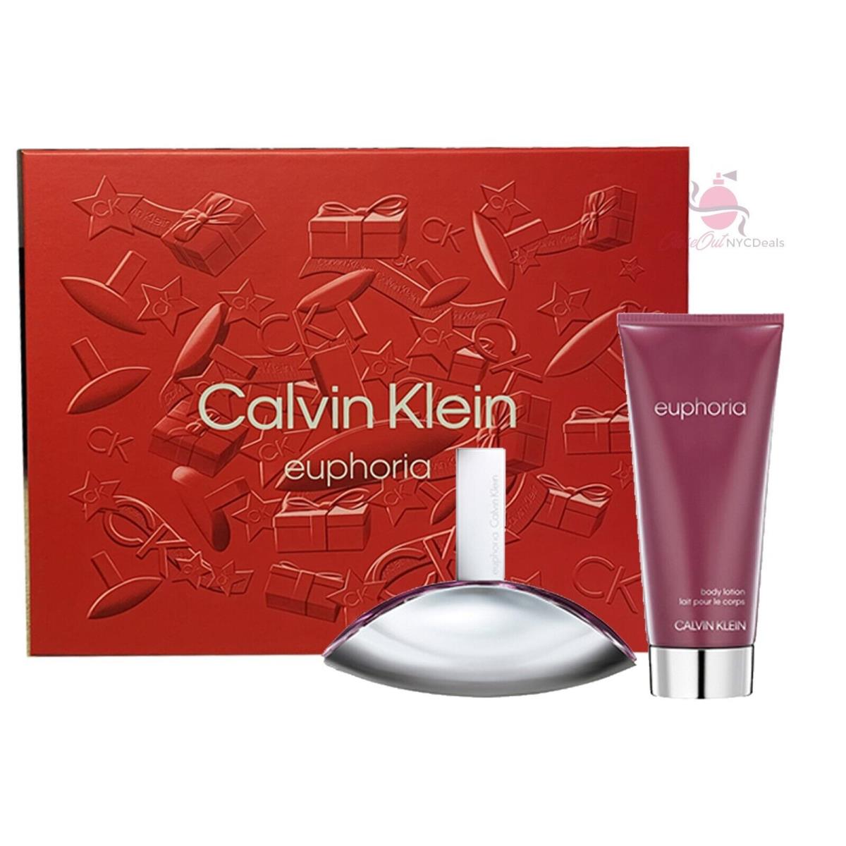 Calvin Klein Euphoria Gift Set - 1.7 oz / 50 ml Edp Spray Perfume + 3.3oz Lotion