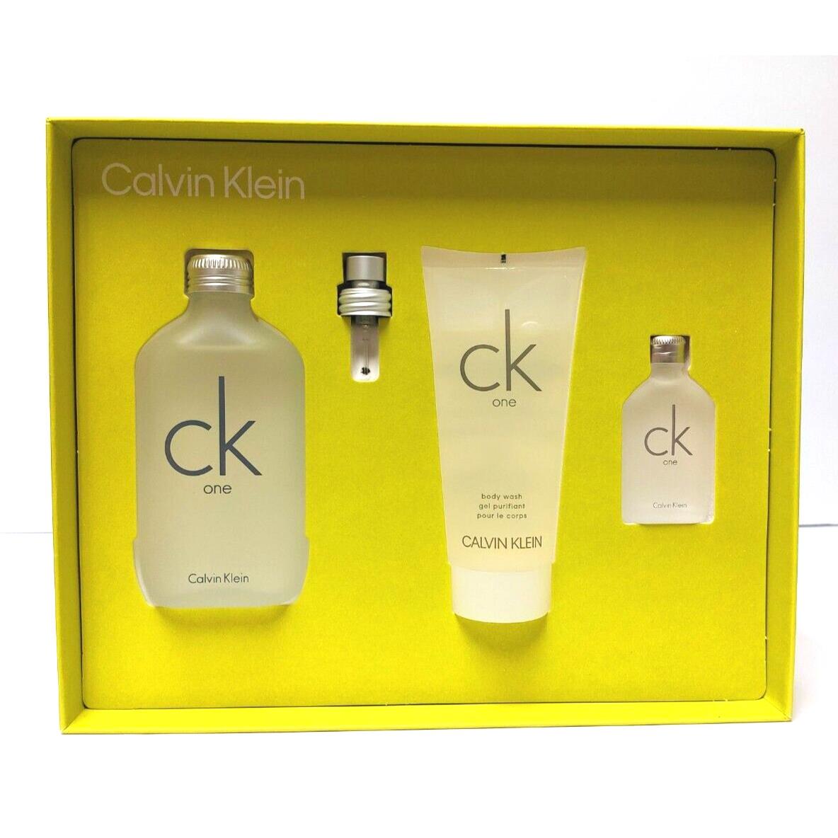 CK One 3pcs Giftset by Calvin Klein For Men Edt Spray 3.3oz 0.5oz + BW 3.3oz