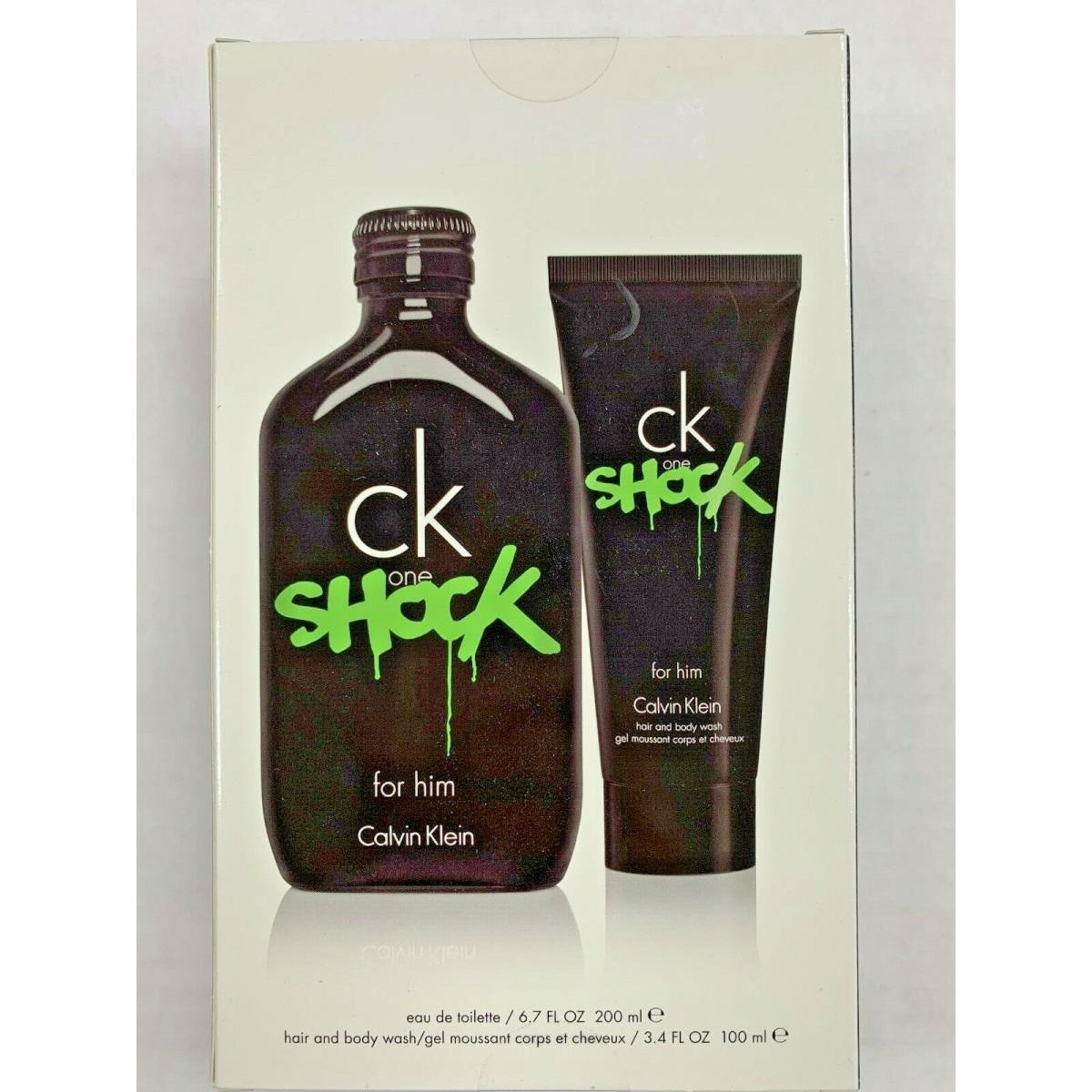 CK One Shock by Calvin Klein For Men Set 6.7 oz Edt Spray + 3.4 oz Body Wash