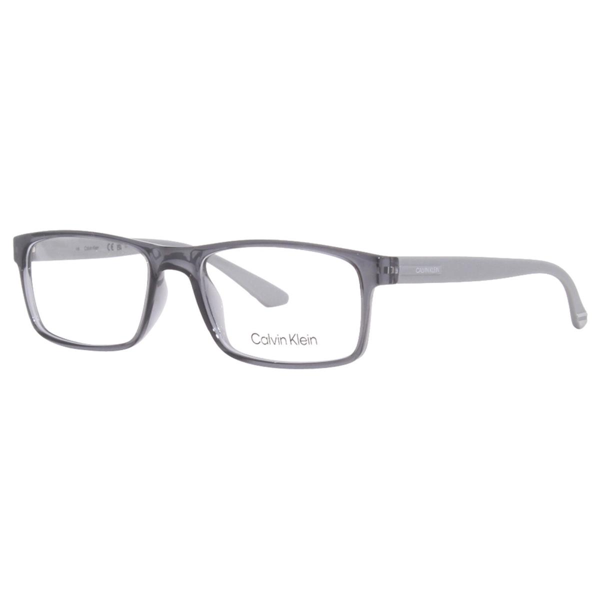 Calvin Klein CK19569 070 Eyeglasses Men`s Smoke Full Rim Rectangle Shape 55mm