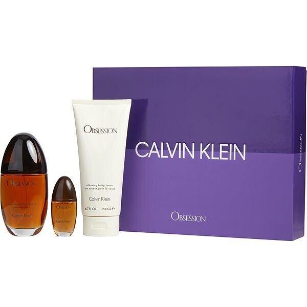 Obsession By Calvin Klein Women 3Pc Set 3.3oz Spray+0.5oz Mini+6.7oz Bodylotion