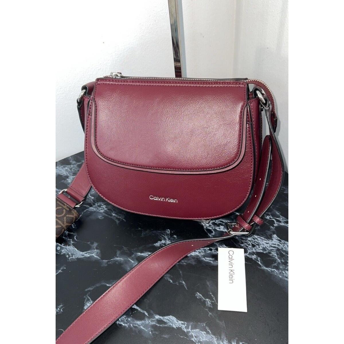 Calvin Klein Handbag Bella Novelty Crossbody Leather Rouge Red