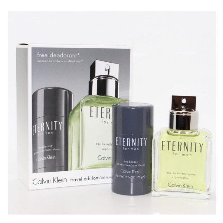 Eternity By Calvin Klein 2pc Gift Set with 3.4oz Edt+2.6oz Deodorant Stick