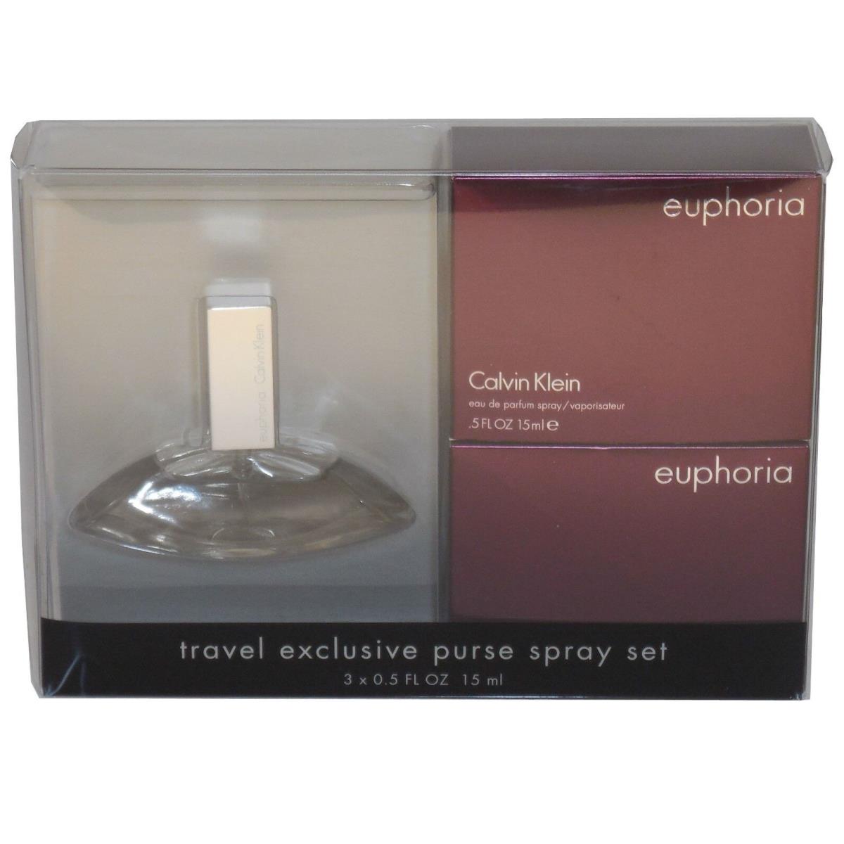 Calvin Klein Euphoria Eau DE Parfum Purse Spray 3x15ML Travel Exclusive Set