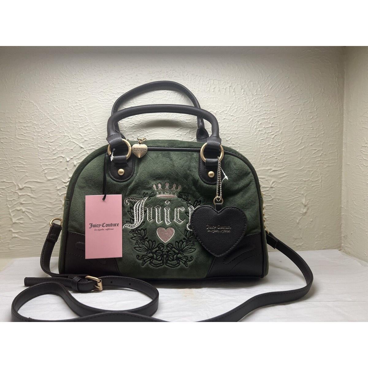 Juicy Couture Free Love Heritage Bowler Bag Nice Green Black Purse