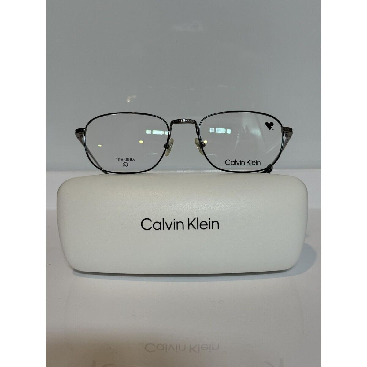 Calvin Klein 23112T 001 Black Gunmetal Titanium Unisex Eyeglasses 53mm