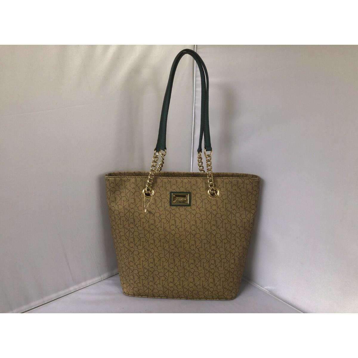 Calvin Klein L.khaki Color Ck Signature Tote Bag