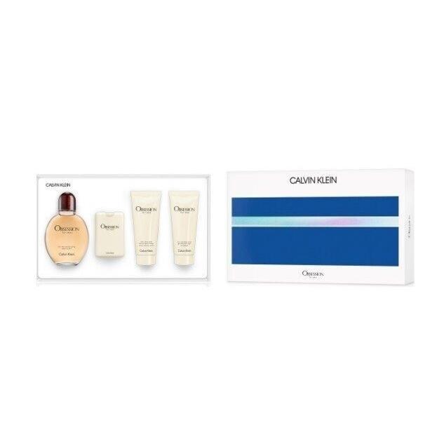 Calvin Klein Obsession 4pc Set 4.2oz Edt + Mini + After Shave 3.4oz + Body Wash