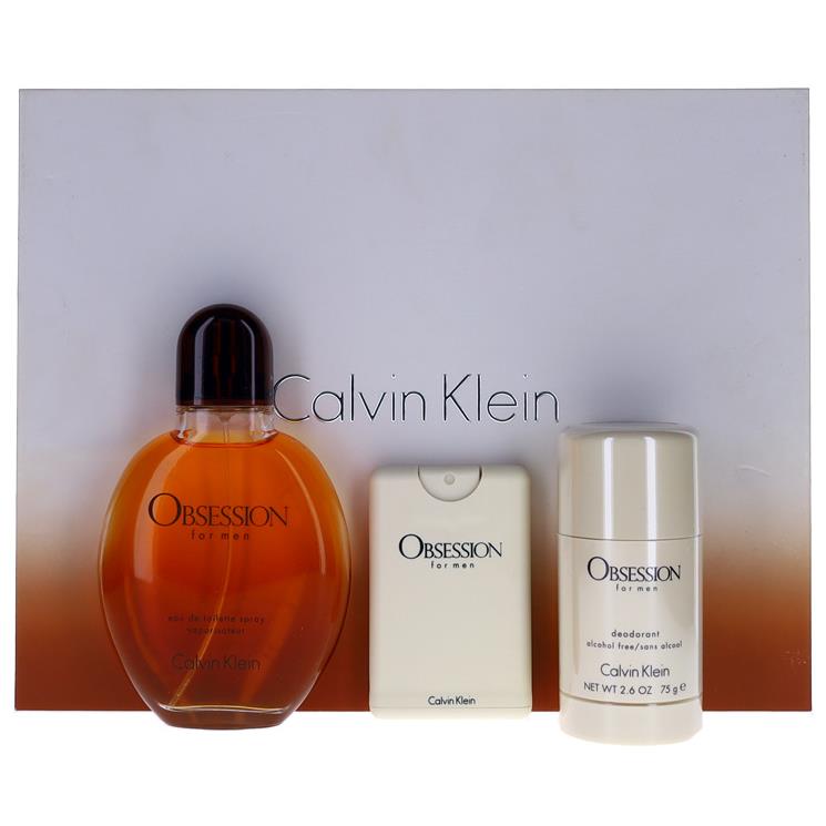 Calvin Klein Obsession By CK For Men Set: Edt+edt Mini+deostick 4.0+0.67+2.6 oz Shopworn