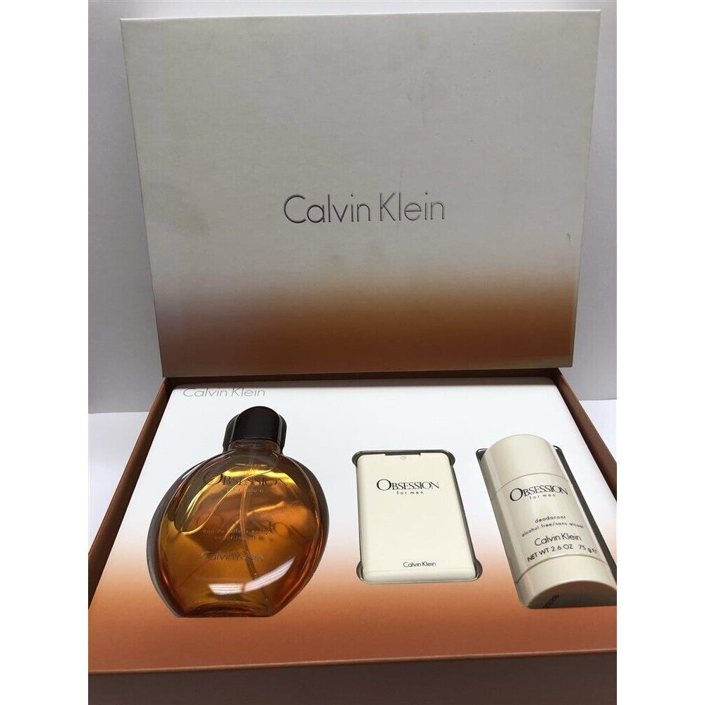 Obsession For Men By Calvin Klein 3pc Set 4.2 oz Eau de Toilette Spray 2013