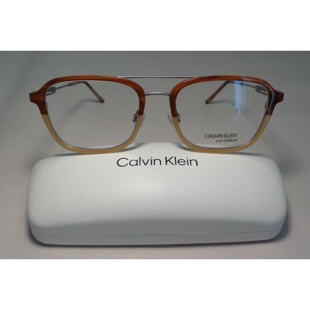 Calvin Klein CK19719F Honey Horn Whiskey Men`s Eyeglass Frames Eyeglasses