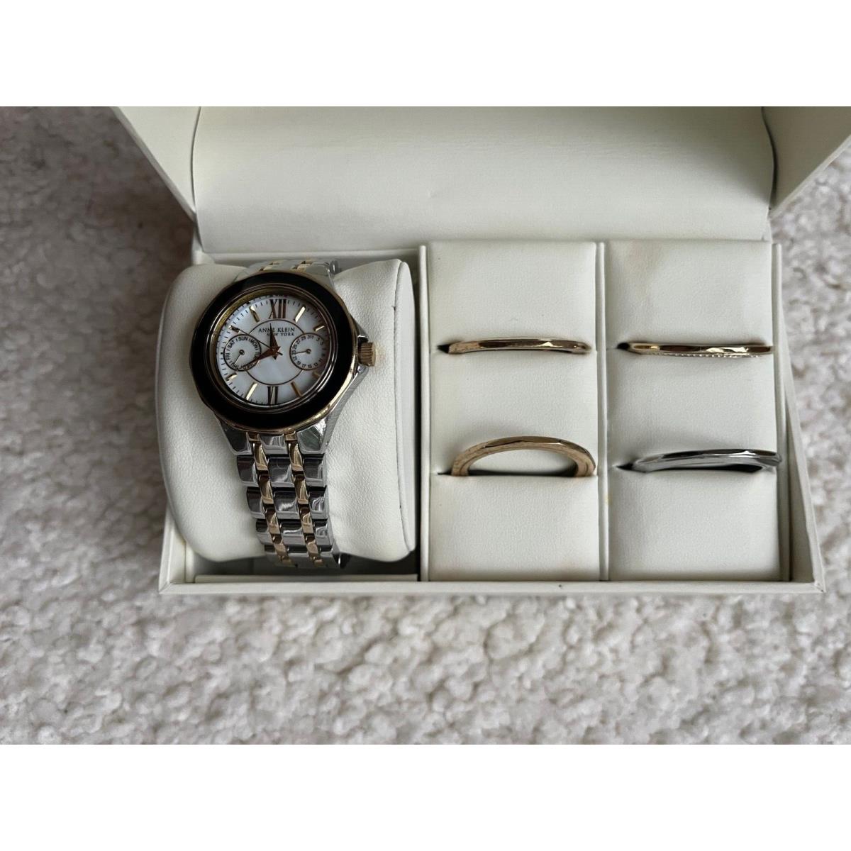 Anne Klein Ladies 12/2277INST 35mm Interchangeable Bezel Watch Swarovski Crystal