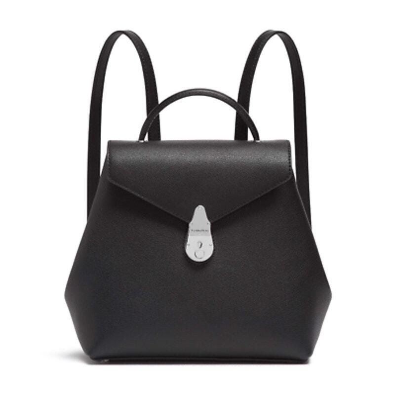 Calvin Klein Ladies The Statement Series Daytona Black Silver Lock Bag