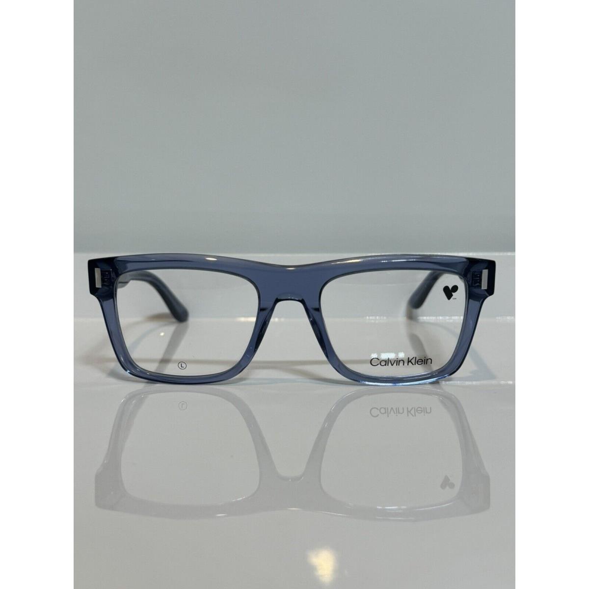 Calvin Klein CK23519 Crystal Blue Bold Acetate Unisex Eyeglasses 52mm