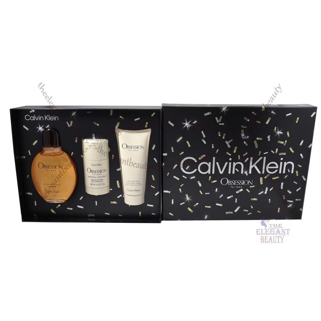 Obsession by Calvin Klein 3 Pcs Set For Men Edt 4.0 oz/125ml Spray