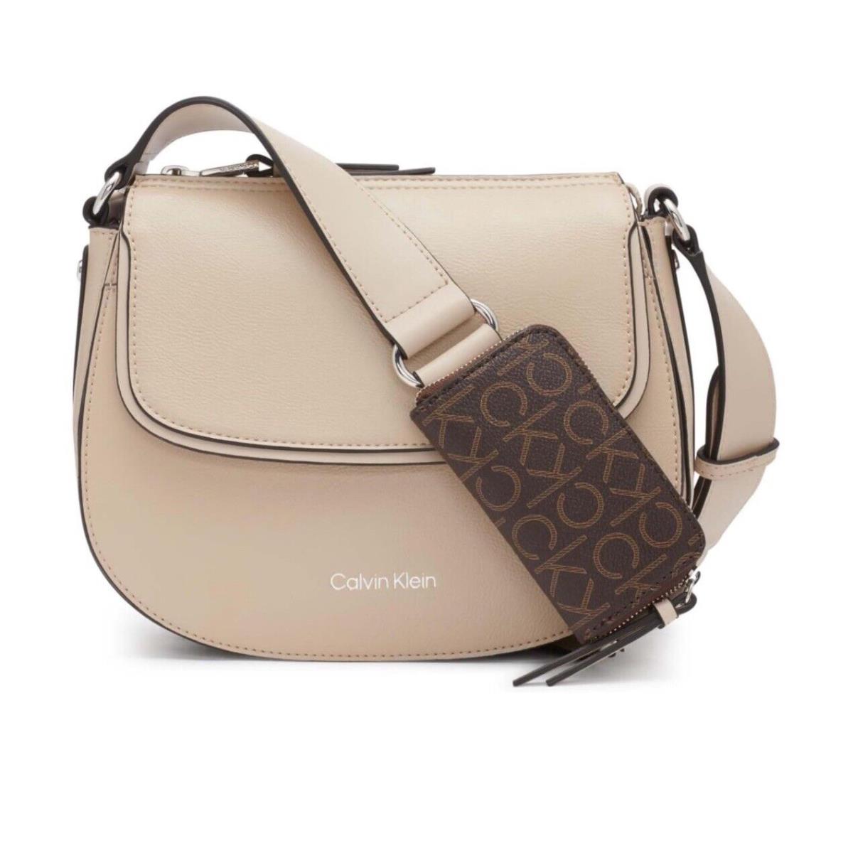 Calvin Klein Handbag Bella Novelty Crossbody Leather Bag Sand