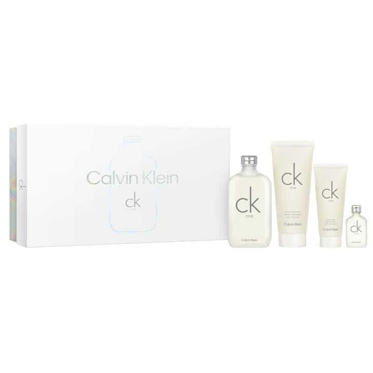 Calvin Klein CK One 4pc Set 6.7oz Edt + Mini + 6.7oz Lotion + 3.3oz Body Wash