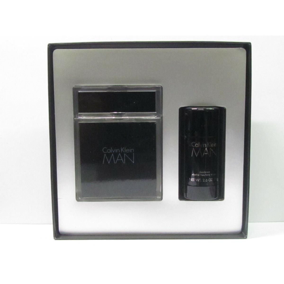 Calvin Klein Man Set 3.4 oz Eau de Toilette Spray + 2.6 oz Deodorant Stick