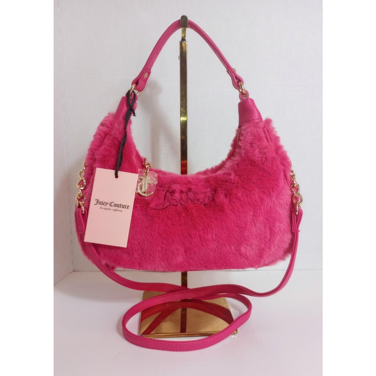 Juicy Couture Pink Flash Fur Crossbody Purse