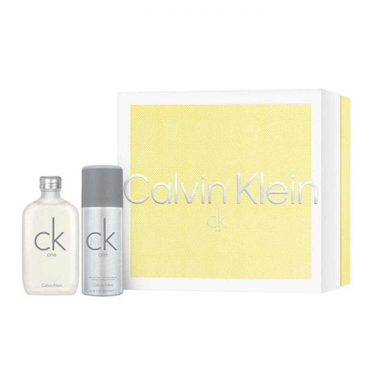 CK One 2 PC Unisex Gift Set - 3.4 OZ Edt + 5.0 OZ Deo Spray BY Calvin Kle