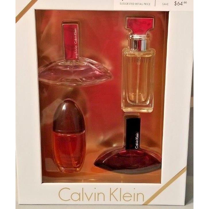 Calvin Klein 4 Piece Assorted Set Eternity Euphoria Obsession CK .5 oz 15 ml