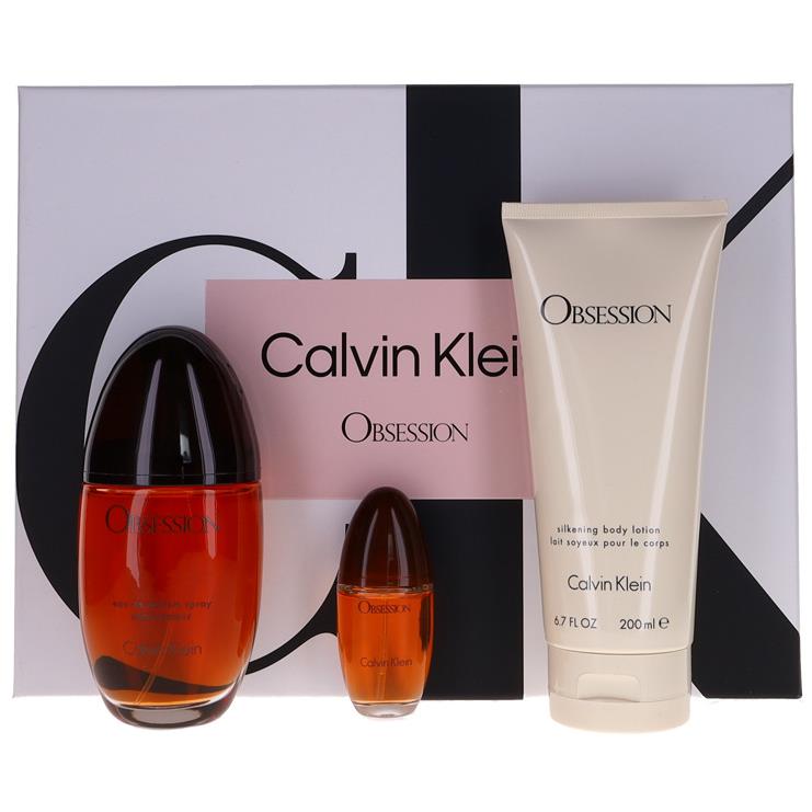 Obsession By Calvin Klein For Women Set: Edp+edp+body Lotion 3.3+0.5+6.7 oz