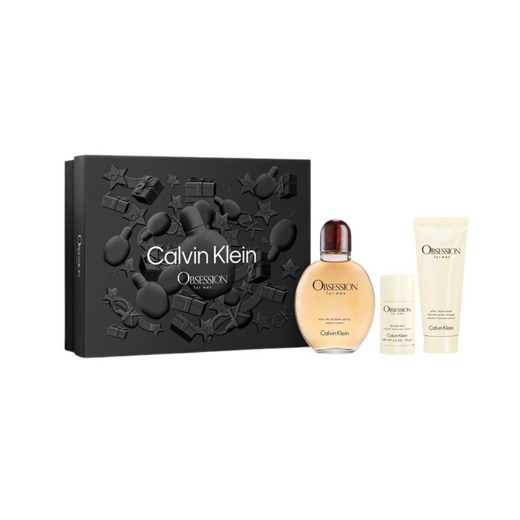 Calvin Klein Obsession Men 4.2 oz Edt Spray+ 2.6 Deo+ 3.3 After Shave Set