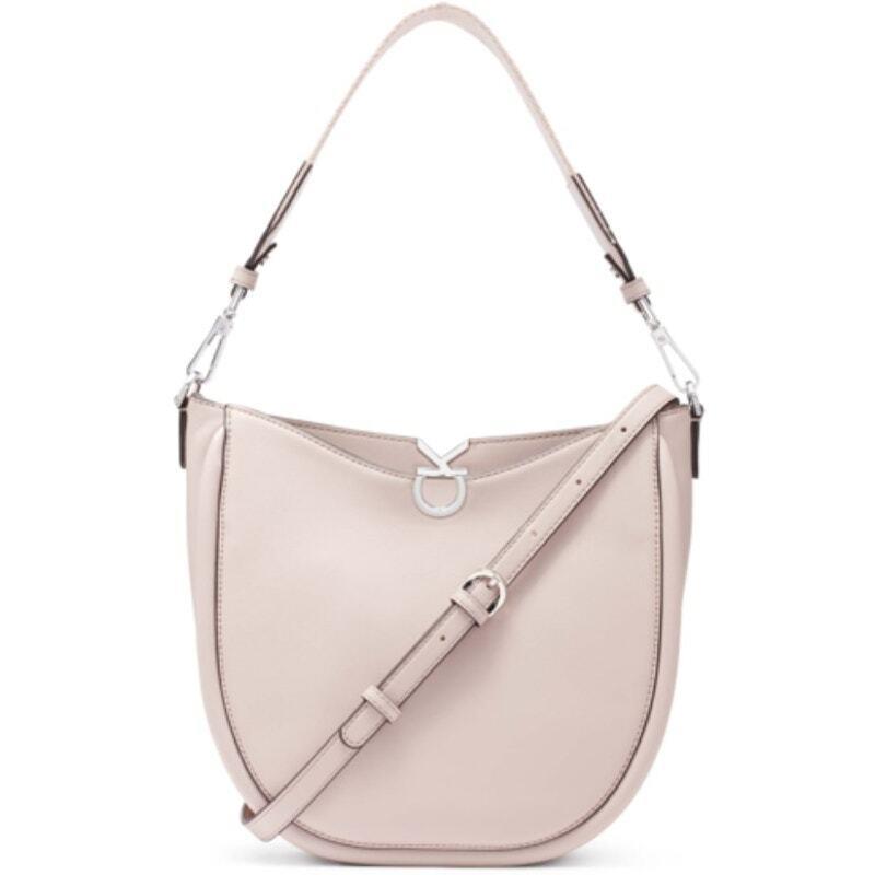 Calvin Klein Crisell Magnetic Logo Shoulder Bag In Goat Taupe