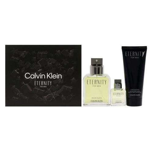 Eternity Calvin Klein Men 3Pcs Set 3.4 oz Edt Spray 0.5 oz Edt 3.4 A/s Balm