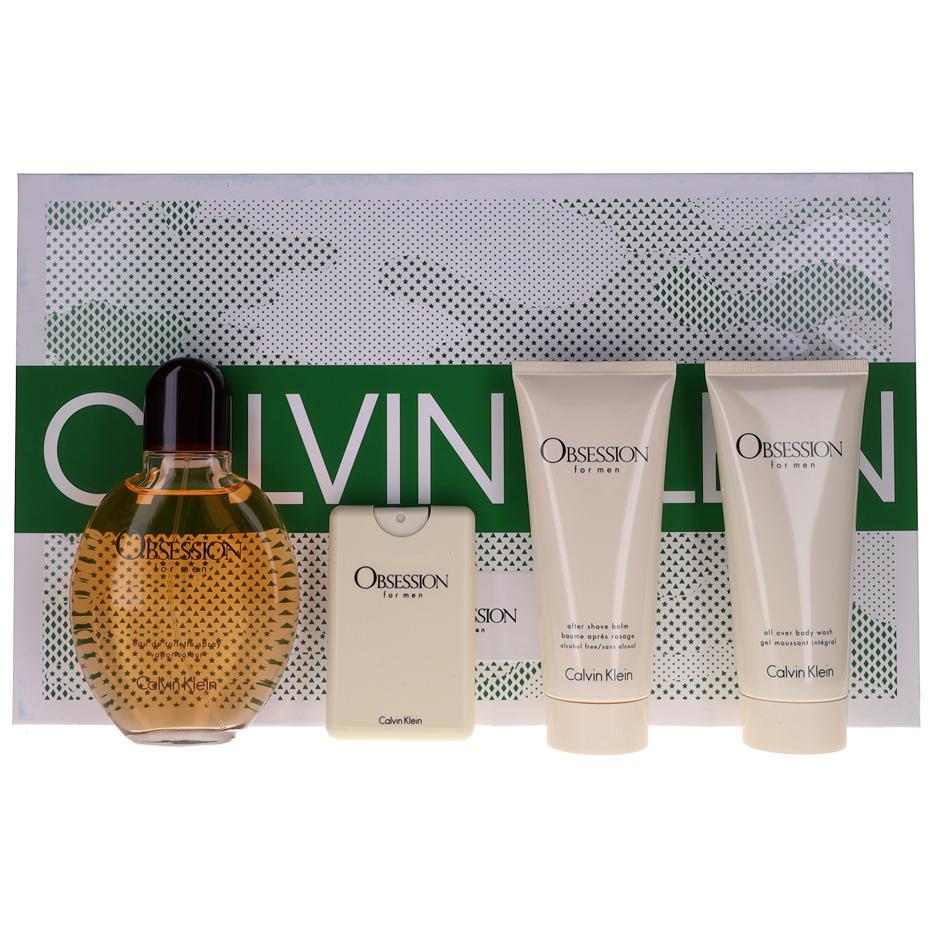 Obsession By Calvin Klein For Men Set: Edt+edt+asb+sg 4.2+0.67+3.4+3.4 oz