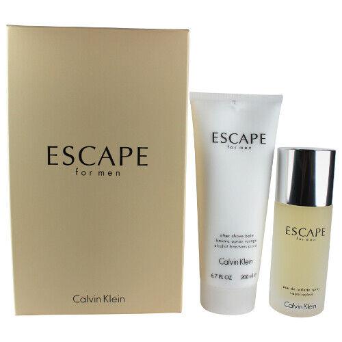 Escape Calvin Klein Men Gift Set - Edt Spray 3.4oz + 6.7oz Aftershave Balm