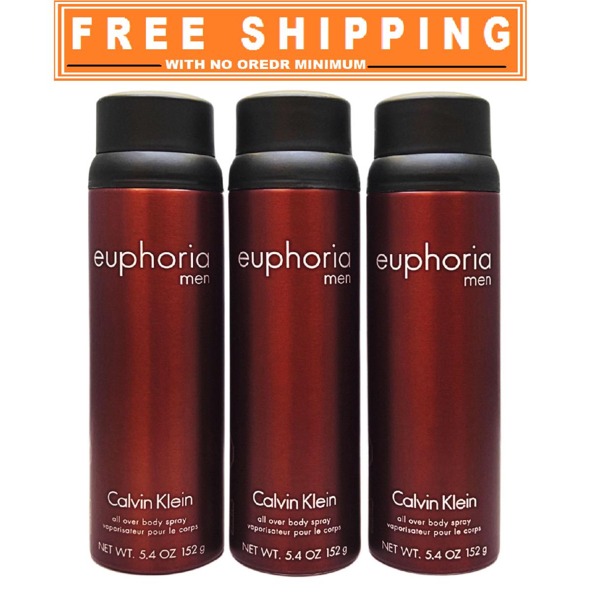 Calvin Klein Euphoria For Men Body Spray 5.4 oz 3 pk