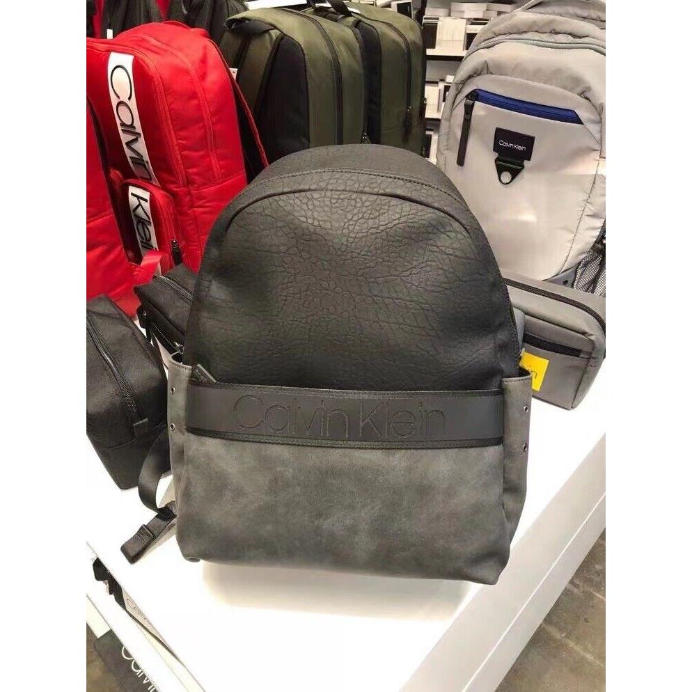 w Tag Calvin Klein Man Made Leather Classic Stylish Sport Backpack