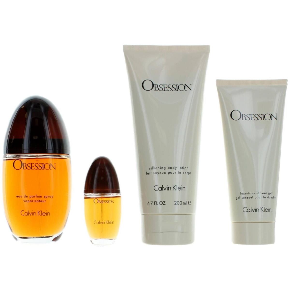 Calvin Klein Women`s Gift Set Obsession Strong and Romantic Scent 4 Piece