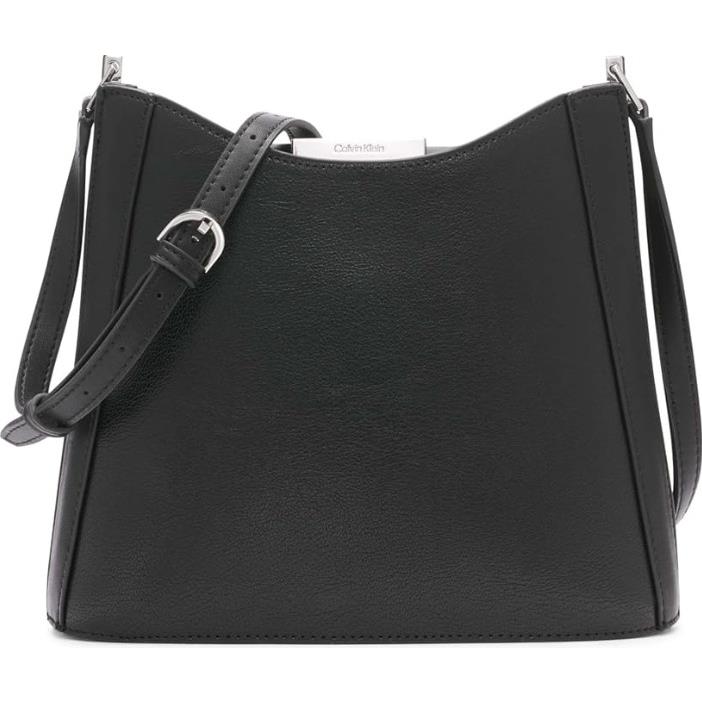 Calvin Klein Black/silver Wren Adjustable Crossbody Magnetic Snap One Size