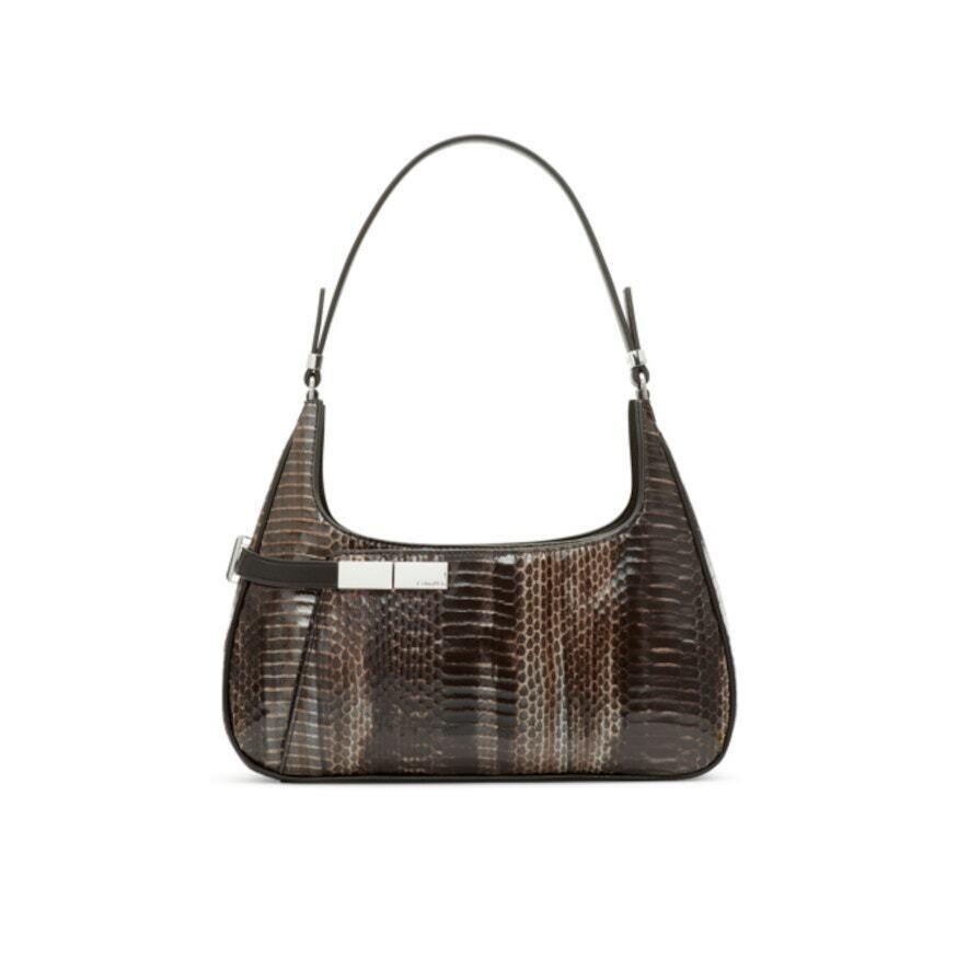 Calvin Klein Women s Jade Top Zipper Shoulder Bag In Black Brown Multi