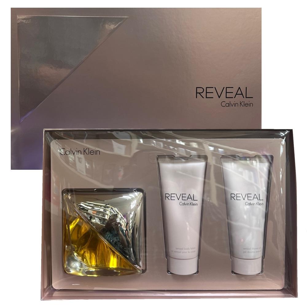 Calvin Klein Reveal Gift Set 3pcs 3.4 Oz Edp /shower Gel 3.4 Oz /lotion 3.4